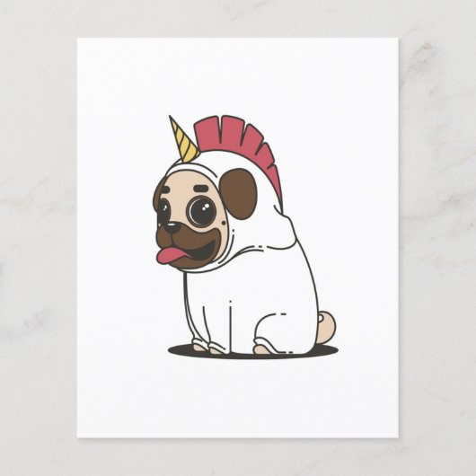 Unicorn Puppy | Niedlicher Mops Dog Lover Gift Flyer (Vorne)
