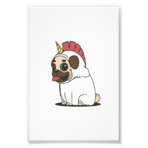 Unicorn Puppy Niedlicher Mops Dog Lover Gift Fotodruck
