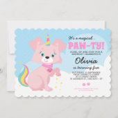 Unicorn Puppy - Unipuppy Girly Birthday Einladung (Vorderseite)