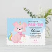 Unicorn Puppy - Unipuppy Girly Birthday Einladung (Stehend Vorderseite)