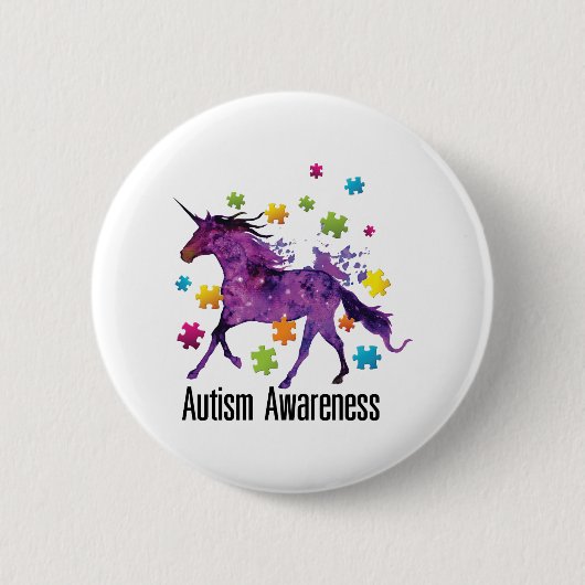 Unicorn Puzzle Piece Autism Awareness Gifts Button (Vorderseite)