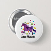 Unicorn Puzzle Piece Autism Awareness Gifts Button (Vorne & Hinten)