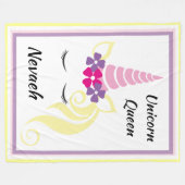 Unicorn Queen Fleecedecke (Vorderseite (Horizontal))