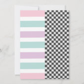 Unicorn & Race Car Joint Boy Girl Einladung zum Ge (Rückseite)