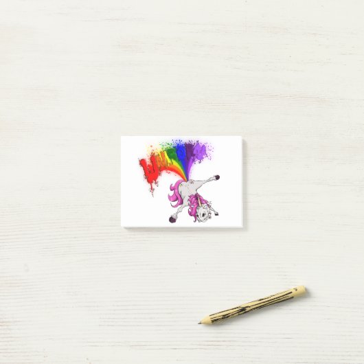 unicorn rainboart post-it klebezettel (Auf Schreibtisch)