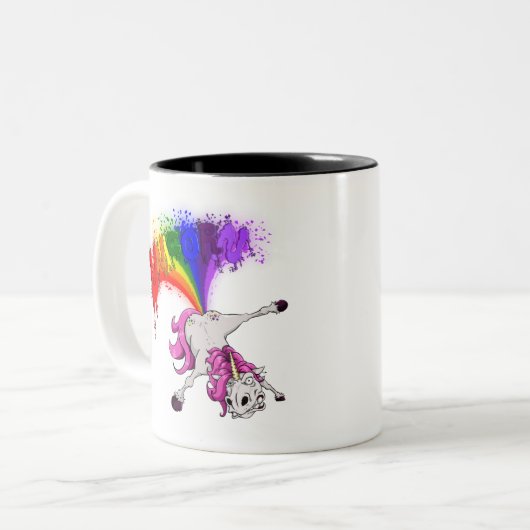 unicorn rainboart zweifarbige tasse (Vorderseite Links)