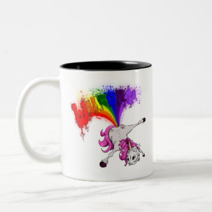 unicorn rainboart zweifarbige tasse