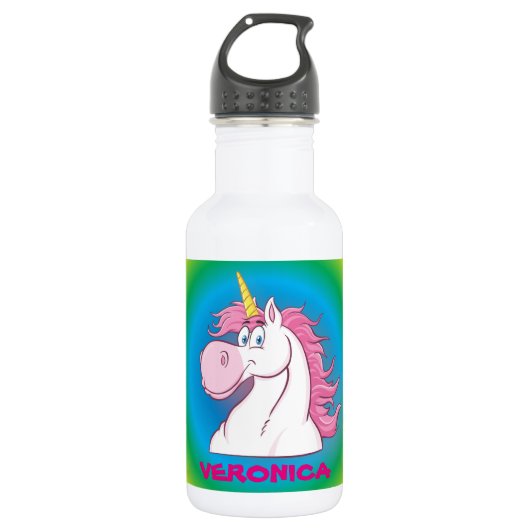Unicorn Rainbow 18oz Wasserflasche (Vorderseite)