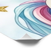 Unicorn Rainbow 1st Birthday Party Welcome Poster (Ecke)