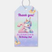 Unicorn Rainbow 2nd Birthday Party Geschenkanhänger (Vorderseite)