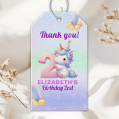 Unicorn Rainbow 2nd Birthday Party  Geschenkanhänger