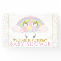 Unicorn Rainbow Baby Shower Banner
