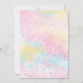 Unicorn Rainbow Baby Shower Einladung (Rückseite)