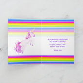 Unicorn rainbow belated 7th Birthday card Karte (Innenseite)