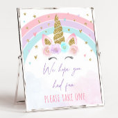 Unicorn Rainbow Birthday Fevor Sign Poster