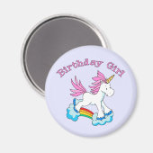 Unicorn Rainbow Birthday Girl Magnet (Vorderseite/Rückseite)