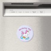 Unicorn Rainbow Birthday Girl Magnet (In Situ (Geschirrspüler))