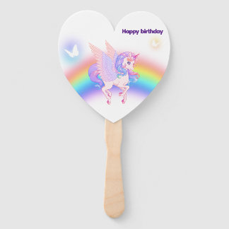 Unicorn Rainbow Birthday Invitation Set of Fans Fächer