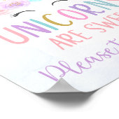Unicorn Rainbow Birthday Leckerei Zeichen Poster (Ecke)