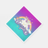 Unicorn Rainbow Birthday Magical Whimiscal Serviette (Ecke)