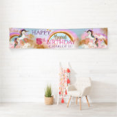Unicorn Rainbow Birthday Party Banners Banner (Insitu)