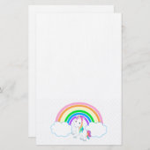 Unicorn Rainbow Briefpapier (Vorne/Hinten)