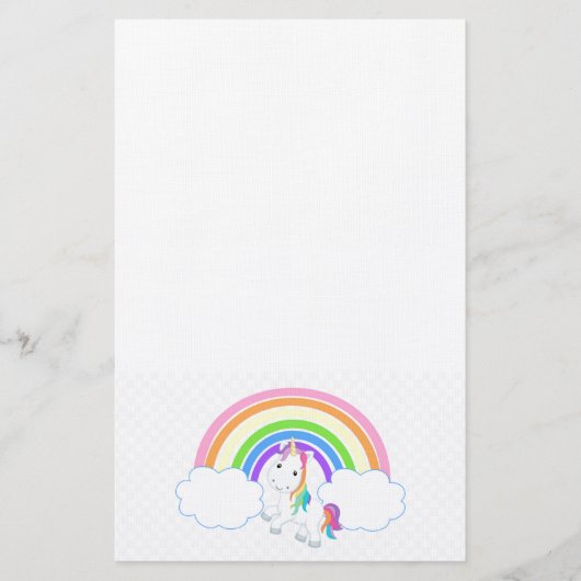 Unicorn Rainbow Briefpapier (Vorderseite)
