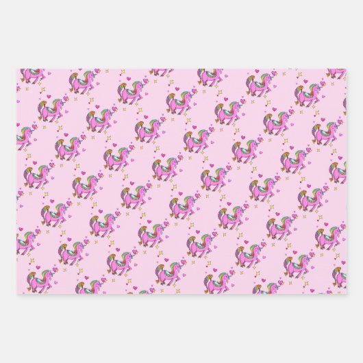 Unicorn Rainbow Brite Geschenkpapier Set (Vorderseite 3)