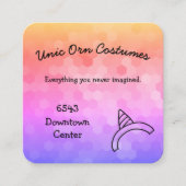 Unicorn Rainbow Business Card Quadratische Visitenkarte (Vorderseite)