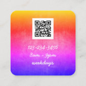 Unicorn Rainbow Business Card Quadratische Visitenkarte (Rückseite)