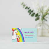 Unicorn Rainbow Business Card Visitenkarte (Stehend Vorderseite)
