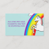 Unicorn Rainbow Business Card Visitenkarte (Rückseite)