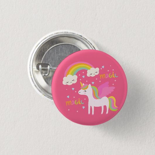 Unicorn Rainbow Button (Vorne & Hinten)