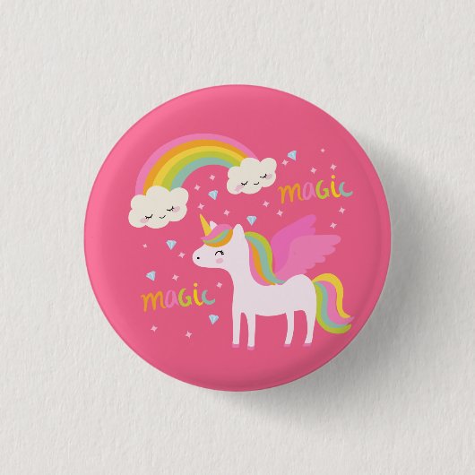 Unicorn Rainbow Button (Vorderseite)