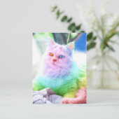 Unicorn Rainbow Cat Postkarte (Stehend Vorderseite)