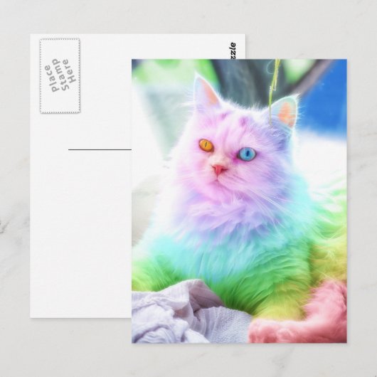 Unicorn Rainbow Cat Postkarte (Vorne/Hinten)