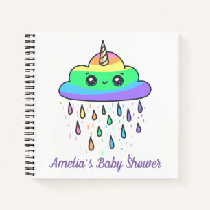 Unicorn Rainbow Cloud Baby Shower Notizblock