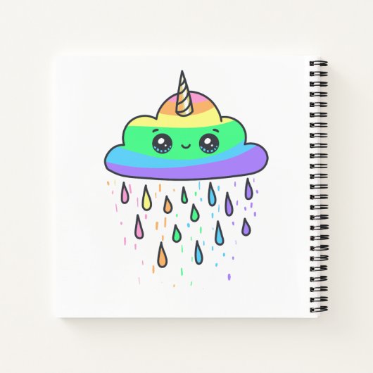 Unicorn Rainbow Cloud Baby Shower Notizblock (Rückseite)