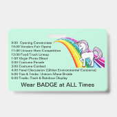 Unicorn & Rainbow Convention Abzeichen Personalisi Ausweis (Back)