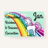 Unicorn & Rainbow Convention Abzeichen Personalisi Ausweis (Vorderseite)