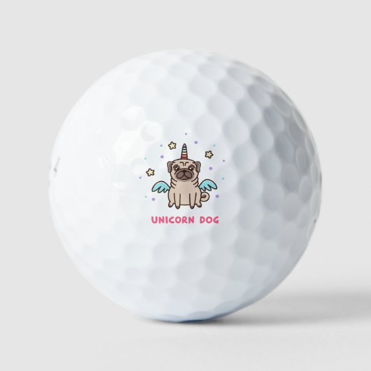 Unicorn Rainbow Dog Golfball (Vorderseite)