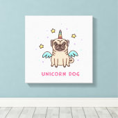Unicorn Rainbow Dog Leinwanddruck (Insitu (Holzboden))