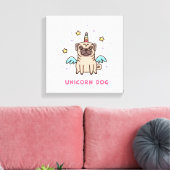 Unicorn Rainbow Dog Leinwanddruck (Insitu (Wohnzimmer))