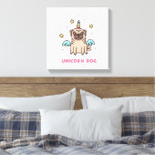 Unicorn Rainbow Dog Leinwanddruck (Insitu (Schlafzimmer))