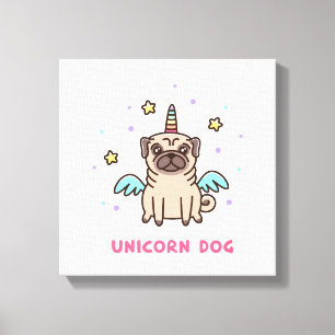 Unicorn Rainbow Dog Leinwanddruck