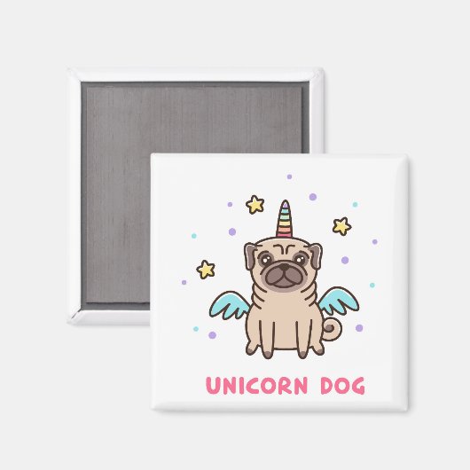 Unicorn Rainbow Dog Magnet (Vorderseite/Rückseite)