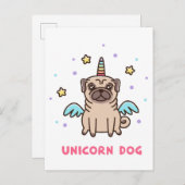 Unicorn Rainbow Dog Postkarte (Vorne/Hinten)