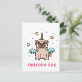 Unicorn Rainbow Dog Postkarte (Stehend Vorderseite)