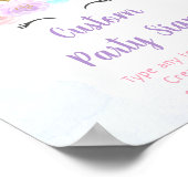 Unicorn Rainbow Editable Birthday Sign Poster (Ecke)