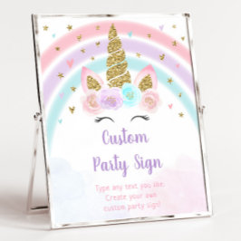 Unicorn Rainbow Editable Birthday Sign Poster